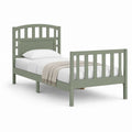 Lit simple avec cadre vert en pin massif 90 x 190 cm
