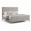 Lit double avec cadre de lit gris en polyester et MDF rectangulaire 160 x 200 cm
